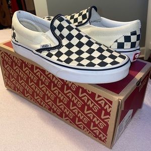 Classic Slip-On Black and White Checkerboard Vans.